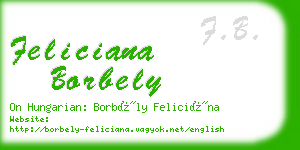 feliciana borbely business card